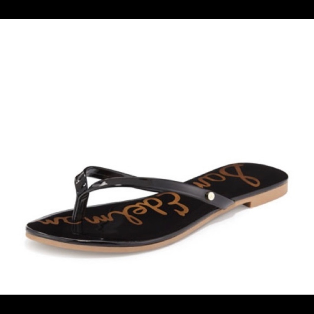 Sam Edelman black patent flip flop size 7.5
